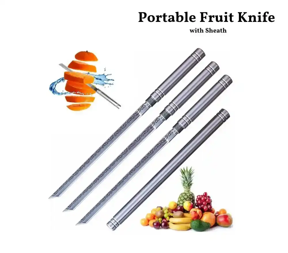 3 PCs। Multiuse Metal Knife with Sheath (19 cm) । CN-49