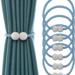 Blue । Magnetic Curtain Tieback with Big Pearl Ball (1 Pair) । CN-28