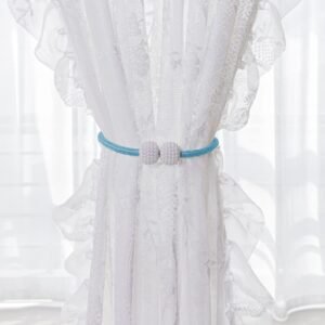 Alternative view of Blue । Magnetic Curtain Tieback with Big Pearl Ball (1 Pair) । CN-28