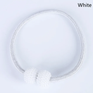 Alternative view of White । Magnetic Curtain Tieback with Big Pearl Ball (1 Pair) । CN-28