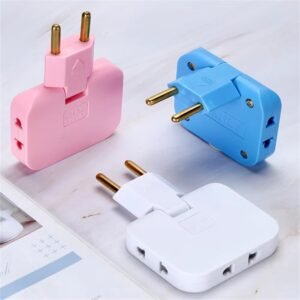 3 PCs । 3-in-1 Rotatable EU Plug Adapter । CN-65
