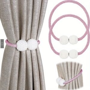 Purple । Magnetic Curtain Tieback with Big Pearl Ball (1 Pair) । CN-28