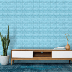 Alternative view of Sky । Self-Adhesive 3D Brick Pattern Foam Wall Sticker (23 sq. ft. / 27x120 inch) । CN-75