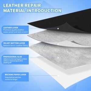 Alternative view of Black । Self-Adhesive PU Leather Repair Patch (5 sq. ft. / 13.5x54 inch) । CN-74
