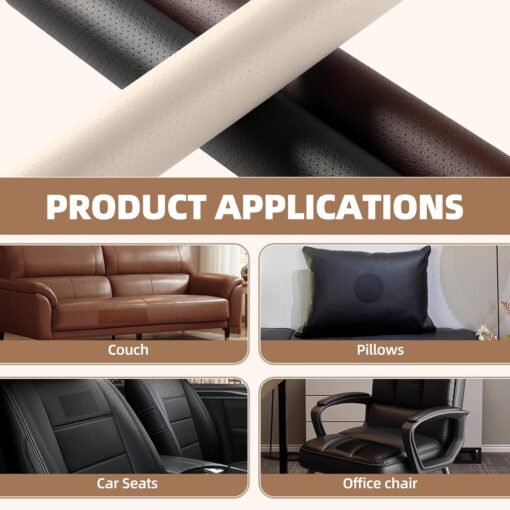 Chocolate । Self-Adhesive PU Leather Repair Patch (5 sq. ft. / 13.5x54 inch) । CN-74 - Image 5