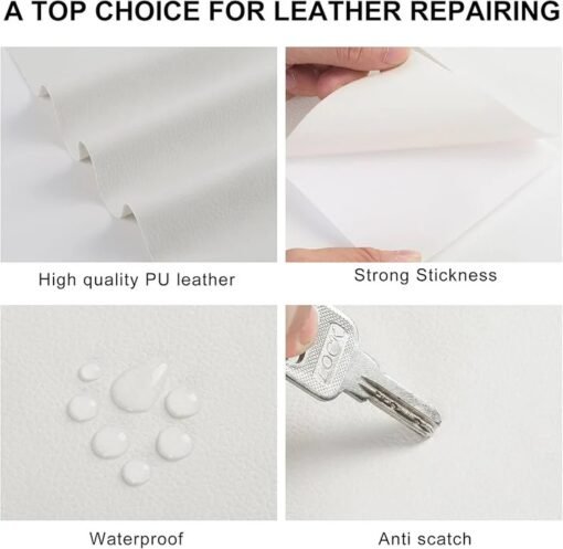 Cream White । Self-Adhesive PU Leather Repair Patch (5 sq. ft. / 13.5x54 inch) । CN-74 - Image 6