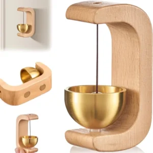 Alternative view of Beige । Wooden Wind Chime Magnetic Wireless Door Bell (3.5x7 cm) । CN-72