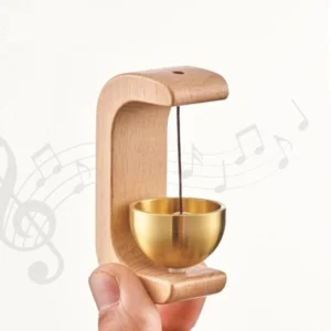 Beige । Wooden Wind Chime Magnetic Wireless Door Bell (3.5x7 cm) । CN-72