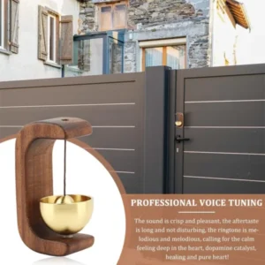 Alternative view of Black । Wooden Wind Chime Magnetic Wireless Door Bell (3.5x7 cm) । CN-72