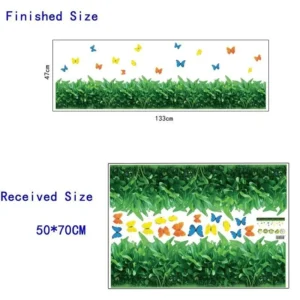 Alternative view of 3D Green Grass & Butterfly Wall Sticker (47x133 cm) । CN-01